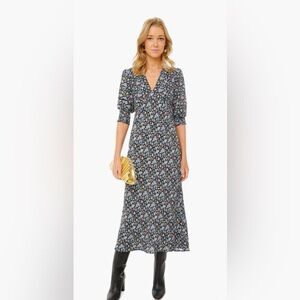 RIXO Flowy Maxi Kallie Jacquard Maxi Dress